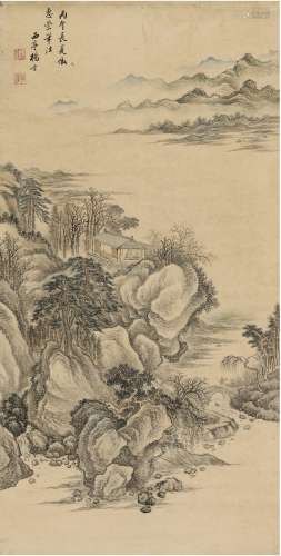 杨晋（1644～1728） 1726年作 春水山居图 立轴 设色纸本