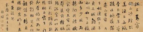 刘墉（古）（1719～1804） 1796年作 行书 七言诗 镜片 纸本