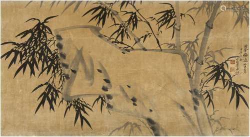 瞿应绍（1778～1849） 1834年作 竹石图 镜片 水墨纸本