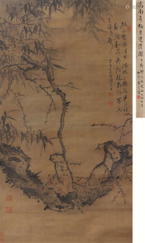 高凤翰（1683～1749） 梅月双清 立轴 纸本