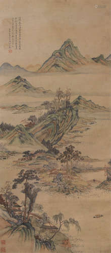 钱杜（1764～1845） 青绿山水 立轴 纸本