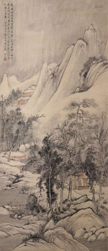 高简（1634～1707） 雪景山水 立轴 纸本