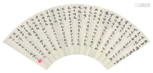 寿石工（1885～1950） 书法扇页 镜片 纸本