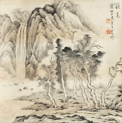 吴青霞山水水墨纸本立轴