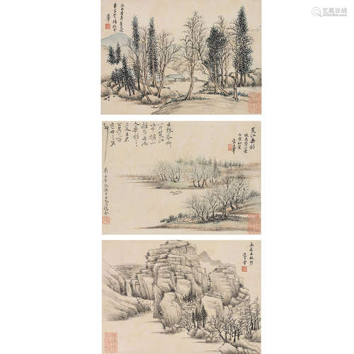 王翬 丙寅（1686 年）作 山水集锦