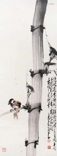 赵少昂（1905～1998） 1979年作 琅玕幽禽 立轴 设色纸本