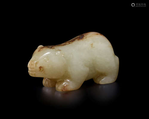 Ming dynasty A CELADON JADE CARVING OF A BEAR