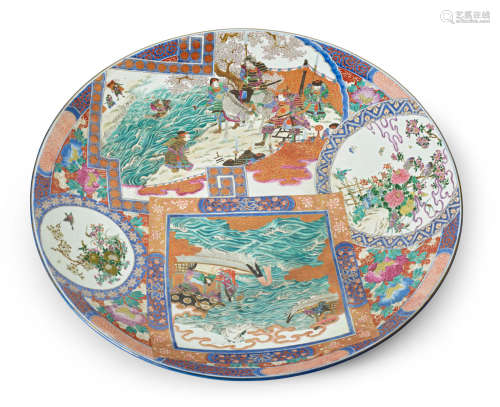 Meiji era (1868-1912) or Taisho (1912-1926) era, 19th/20th century A Massive Porcelain Charger