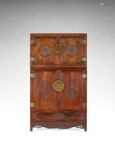 18th century A massive huanghuali compound cabinet, dingxianggui