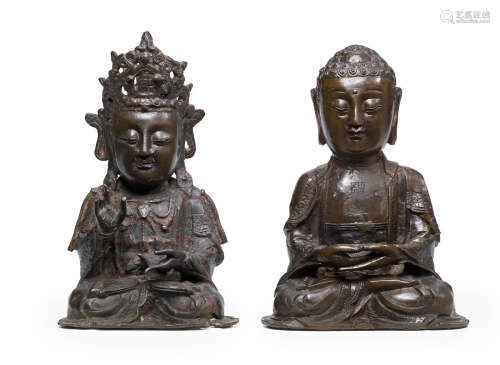 Ming dynasty Two bronze figures of Buddhist Deities