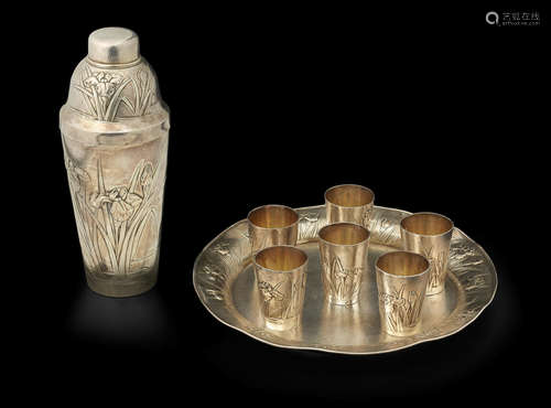 A silver cocktail setTaisho (1912-1926) or Showa (1926-1989) era, early 20th century Miyamoto Shokai Company