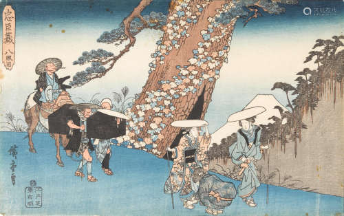 Edo period (1615-1868), late 19th century Utagawa Hiroshige I (1797-1858), Utagawa Kuniyoshi (1797-1861) and Utagawa Kuniteru II (Kunitsuna II) (1830-1874)