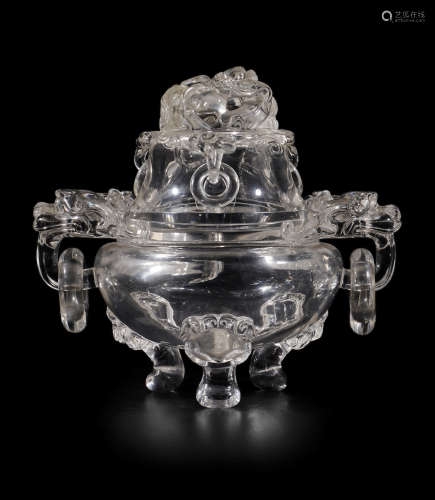 Early 20th century A ROCK CRYSTAL CENSER AND COVER