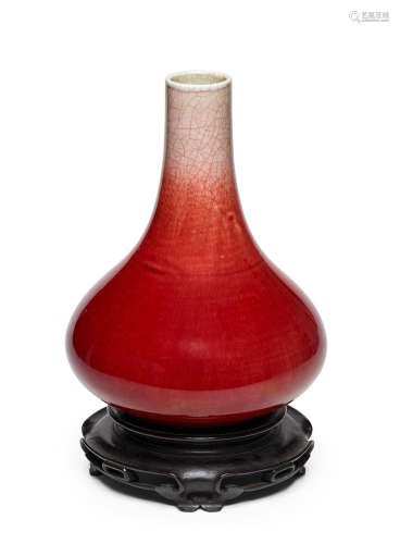 19th century A red flambé-glazed vase