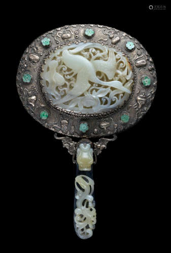 Qing dynasty TWO JADE RETICULATED ORNAMENTS