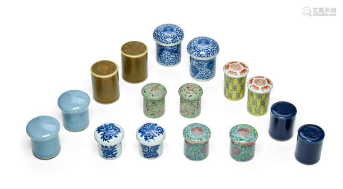 Qing dynasty EIGHT PAIRS OF PORCELAIN SCROLL ENDS