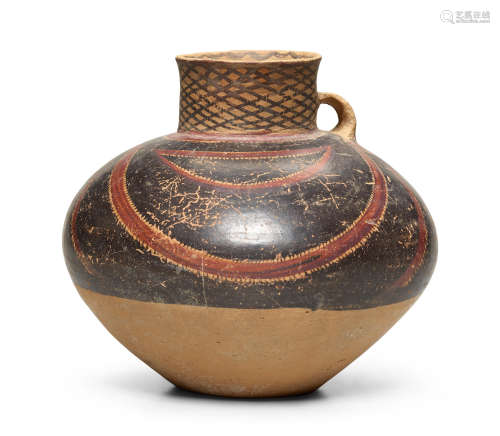 Banshan, Gansu Yangzhou,  Mid-2nd Millenium BC A NEOLITHIC PAINTED POTTERY JAR