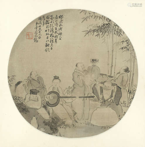 Scholars Gathering in the Bamboo Grove Chinese school (Qing Dynasty)