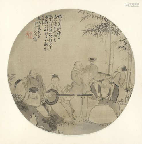 Scholars Gathering in the Bamboo Grove Chinese school (Qing Dynasty)