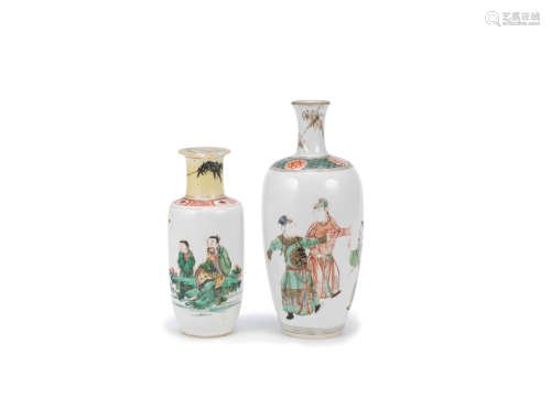 Kangxi A famille verte baluster vase