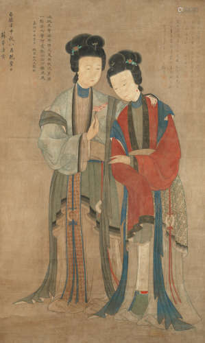 Court Ladies in Spring In the manner of Tang Yin (20th century)