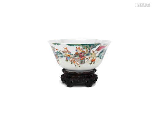 Jiaqing seal mark and possibly of the period A famille rose quatre-lobed bowl