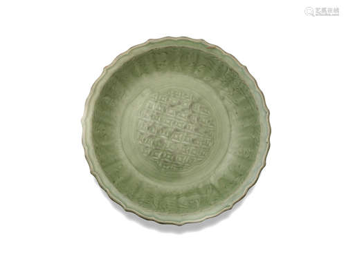 15th century A Longquan celadon-glazed barbed-rim dish