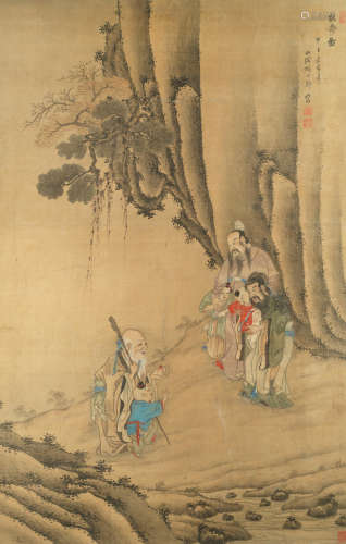 Shoulao and Attendants Chinese School (19th century)