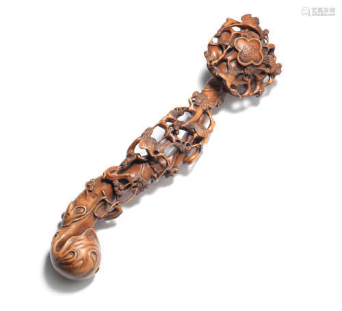 A large boxwood ruyi sceptre