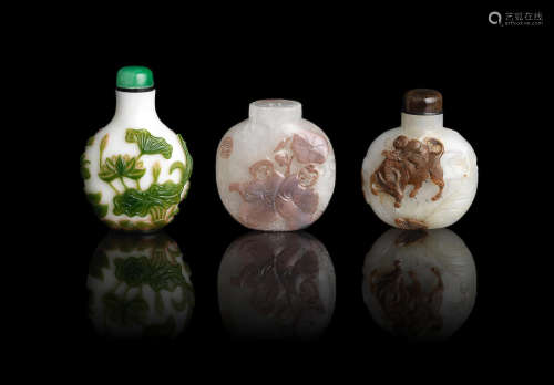 19th century A group of three snuff bottles