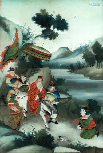 19th century A reverse-glass painting