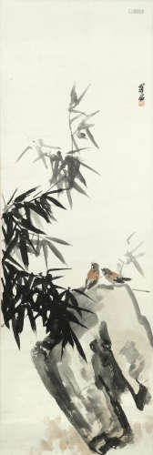 Birds and bamboo Luo Ming (1912-1998)