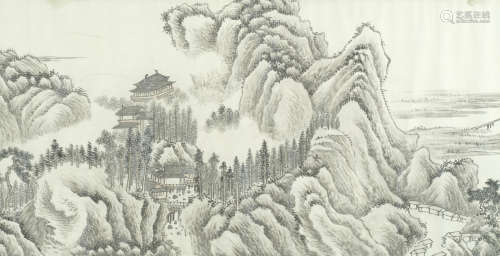 Landscape After Wang Hui, dated 1882 Zhang Ergu (Late 19th century)