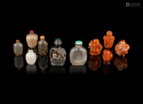 20th century A varied group of agate snuff bottles