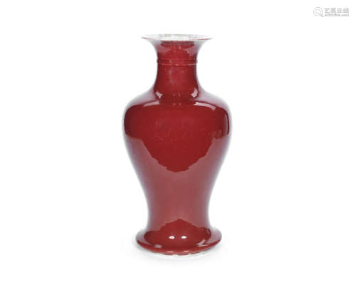 18th century A 'sang-de-boeuf' copper-red glazed baluster vase