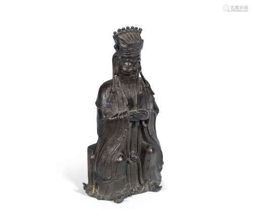 16th/17th century A bronze figure of a Daoist deity