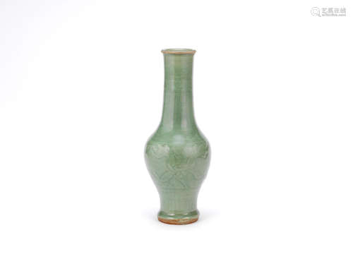 16th century An unusual Longquan celadon-glazed baluster vase