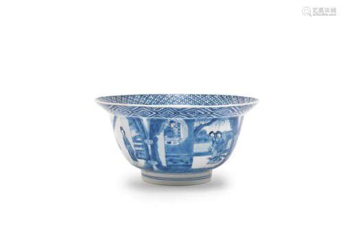 Kangxi six-character mark and of the period  A blue and white 'Romance of the Western Chamber' bowl