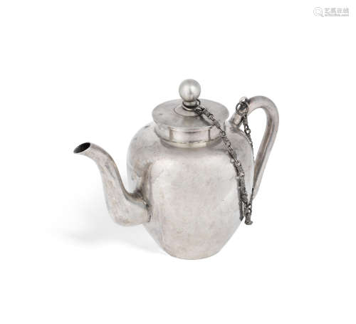 Dated fifth year of Xianfeng reign, corresponding to 1858, by inscription A silver teapot and cover
