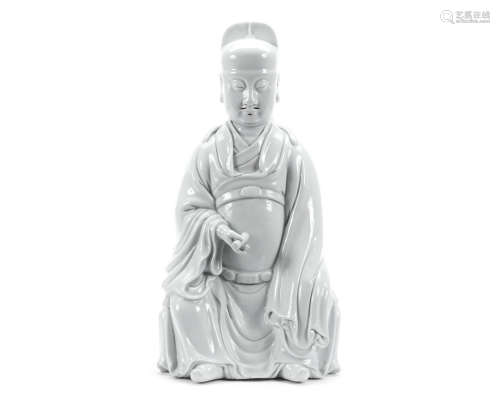 19th century A blanc-de-chine figure of Wenchang