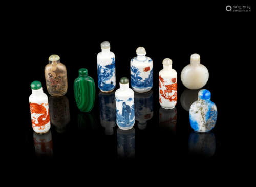 Late Qing Dynasty and later A varied group of snuff bottles
