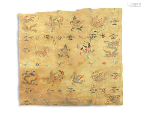 Ming Dynasty A yellow-ground silk textile
