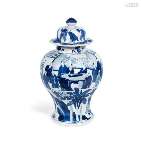 Kangxi A blue and white baluster jar and cover