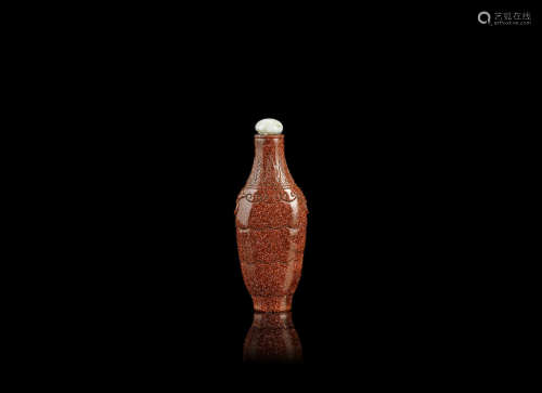 Late Qing Dynasty An aventurine glass snuff bottle