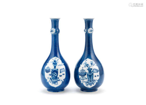 Kangxi A pair of powder-blue bottle vases