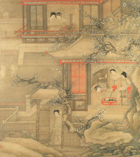 Ladies in a Pavilion Chinese School (18th century)