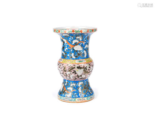 19th century A famille rose 'dayazhai-style' beaker vase, gu