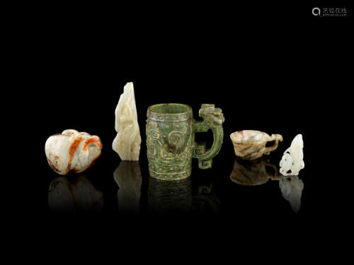 18th/19th century and later A group of jade vessels and carvings