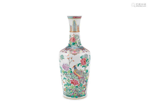 Qianlong seal mark, 19th century A famille rose baluster vase