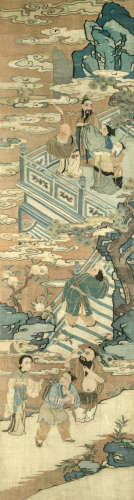 17th/18th century A kesi silk 'Daoist Immortals panel'